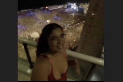 Imprezowała na balkonie. Nagrała mistrzowskie ujęcie z Sylwestra