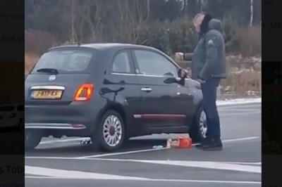 Chamskie zachowanie dziewczyny na parkingu McDonaldsa