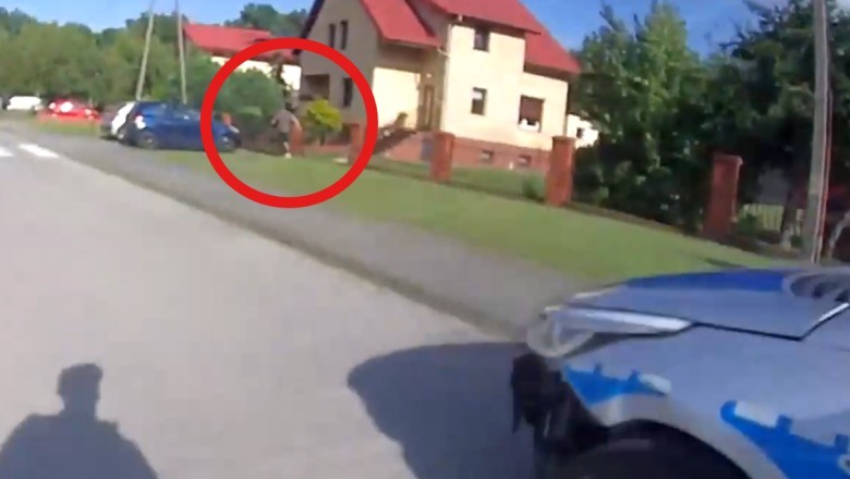Uciekał przed policją. Policjanci musieli użyć broni. Wszystko nagrały kamery