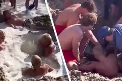 Dwóch chłopców o mało nie utonęło w wykopanej na plaży dziurze