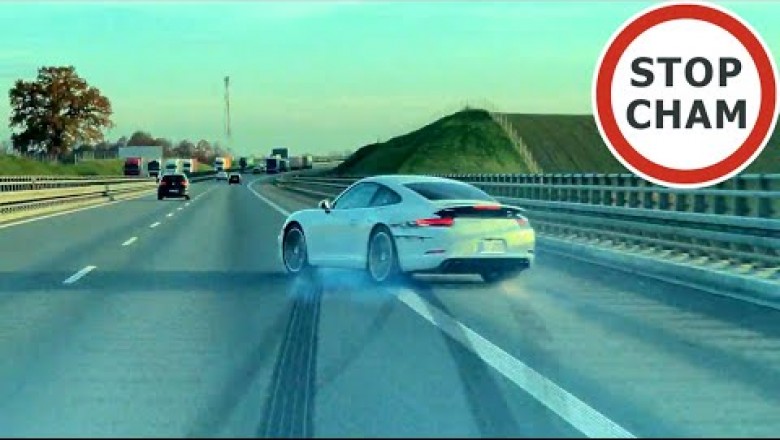 „Za dużo mocy, za mało rozumu?” Poślizg i uderzenie w bariery Porsche na autostradzie A1