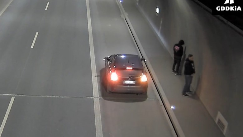 Dwóch ziomków dało „popis” w tunelu na S7. GDDKiA postanowiła opublikować nagranie