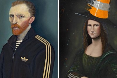 Klasyczne obrazy zmiksował  z obecną sztuką uliczna tworząc coś unikatowego