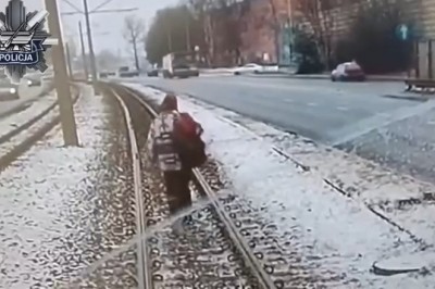 Obraziła się na motorniczego więc zablokowała 4 tramwaje. Policja opublikowała nagranie z Łodzi