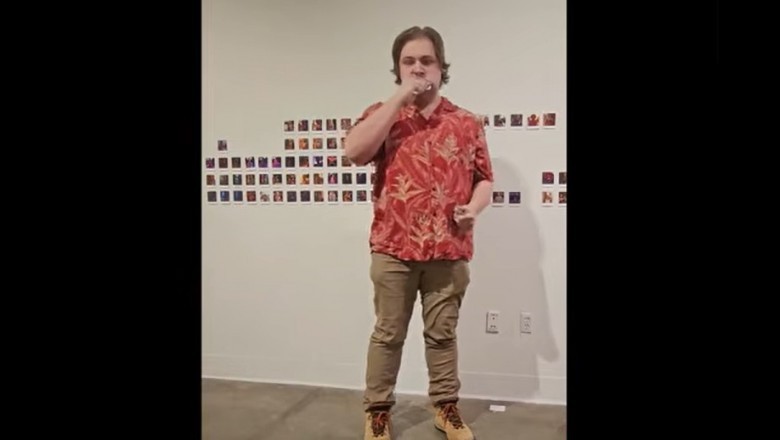 Student z Alaski wpadł do galerii i zjadł wystawę sztuki AI. Nagranie ze swojej akcji umieścił w sieci