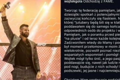 Wojciech Gola oficjalnie odchodzi z Fame MMA. Potwierdził to w swoim wpisie
